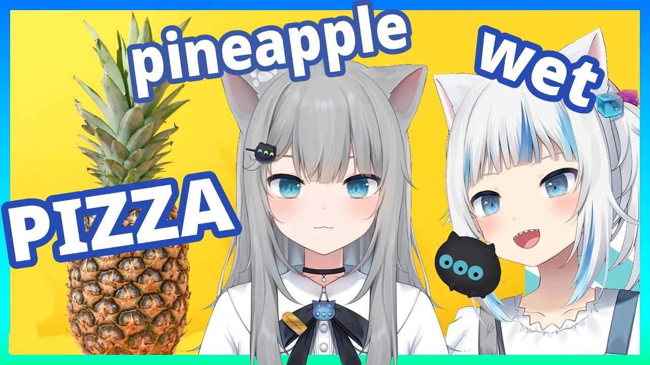 Do You Want Moist Pizza I Like Pineapple Pizza ง ว Cute Collab Between Gura And Amashiro Pizzaoui